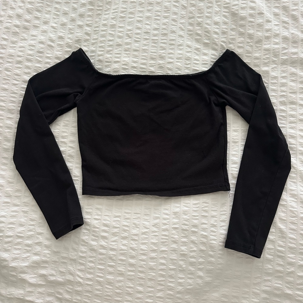 Emma & Sam Black Off-Shoulder Blouse